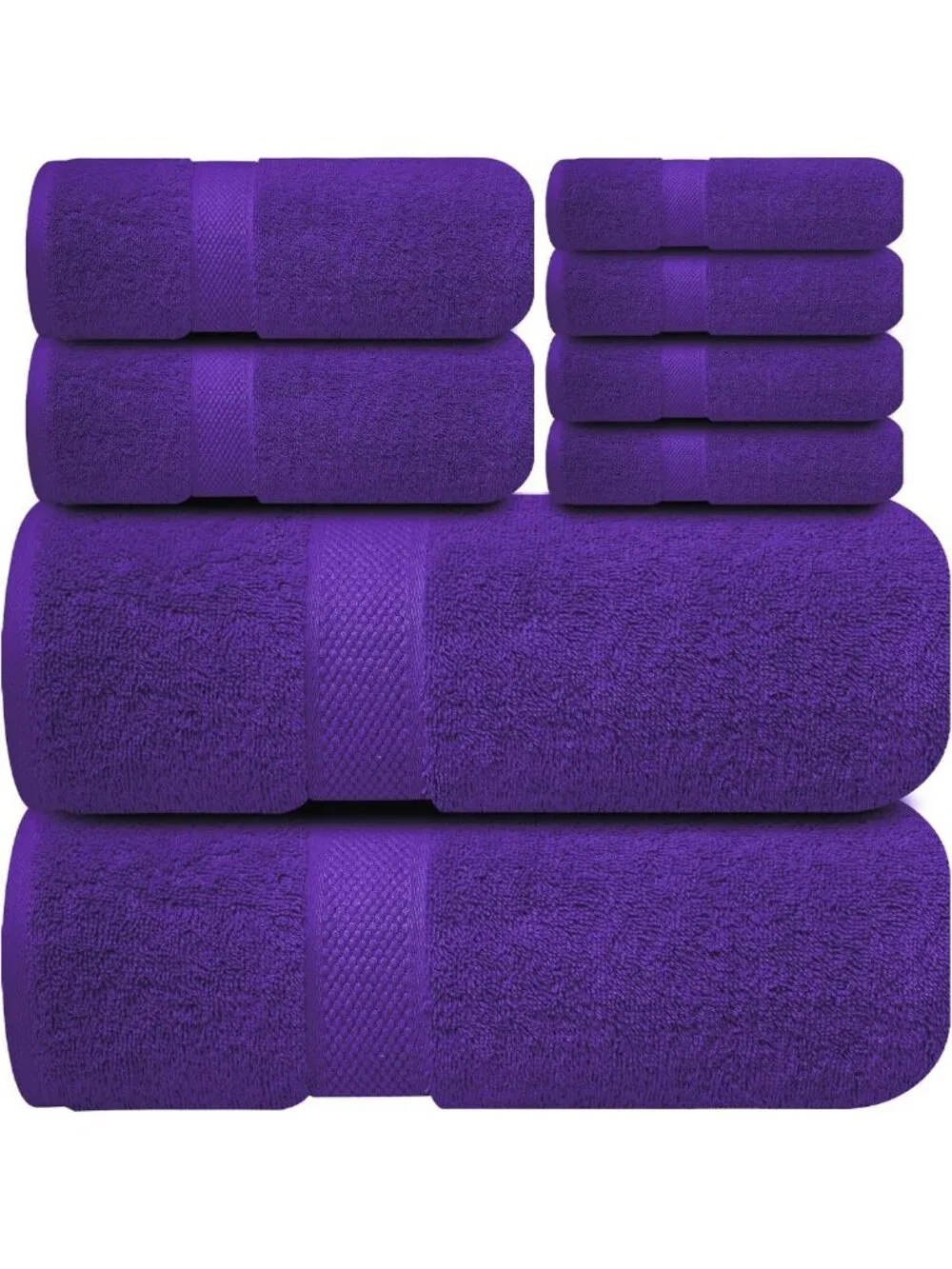 Luxury 8-Piece Cotton Towel Set - Soft, Absorbent Bath Towels & Washcloths